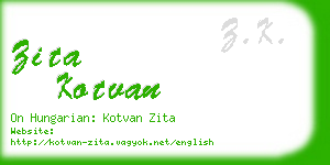 zita kotvan business card